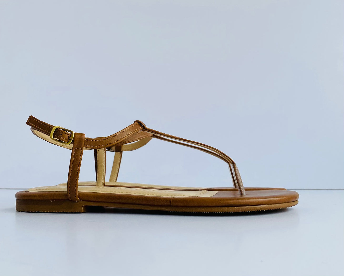 Flat Sandal of Dress Sofia - Cognac