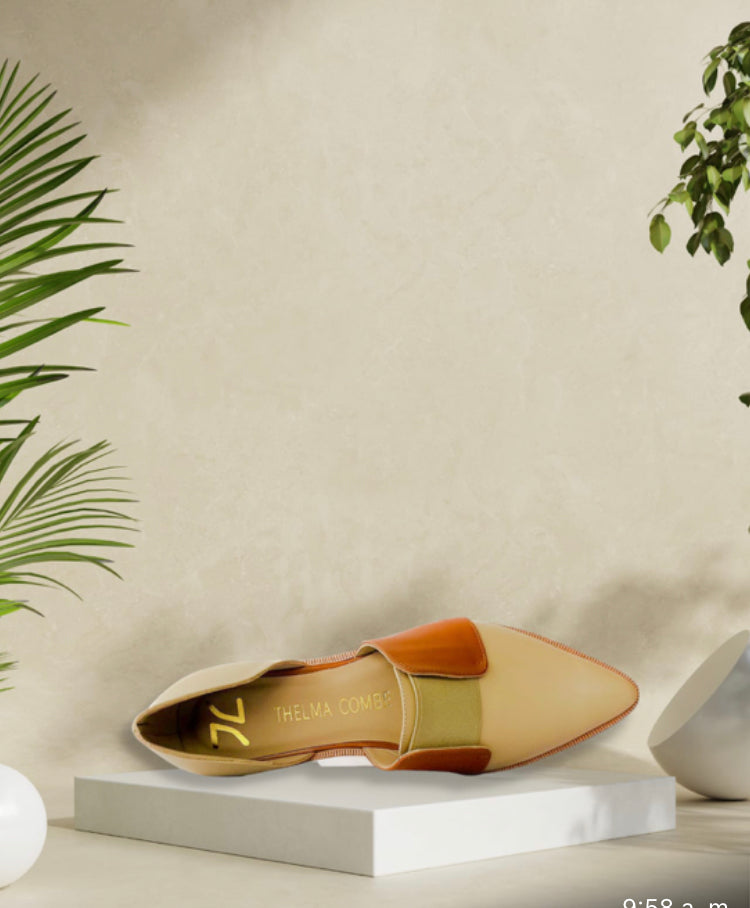 Mocasine Stefannia - Beige y Camel