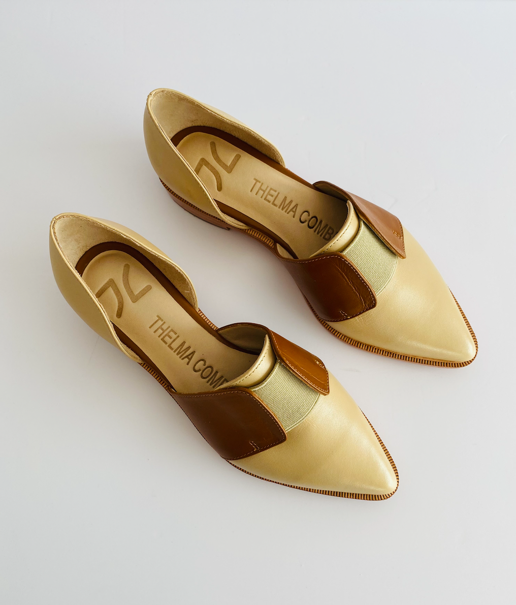 Mocasine Stefannia - Beige and Camel